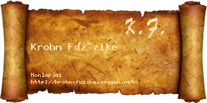 Krohn Füzike névjegykártya